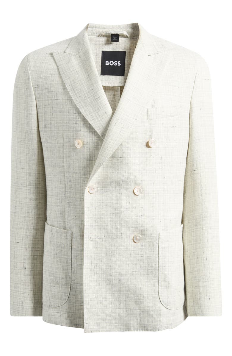 BOSS Hanry Linen & Virgin Wool Jacket, Main, color, Open Grey