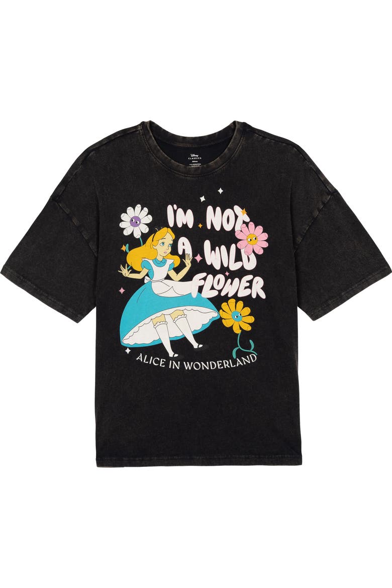 Short Sleeve T-shirt (toddler, Little Kid & Big Kid), Main, color, Alice Black Wash