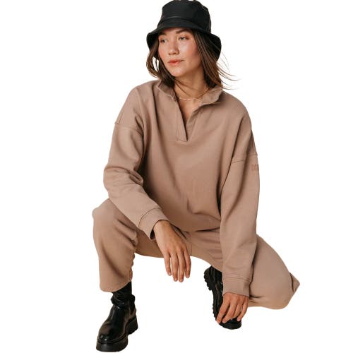 Ocio Organic Cotton Teddy Cropped Pant In Brown