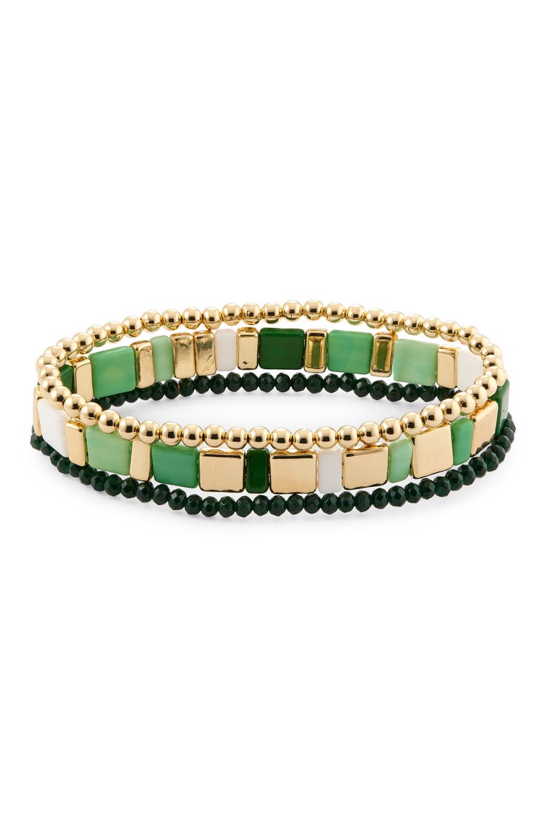 Layered Beaded Necklace, Alternate, color, GREEN MULTI- GOLD