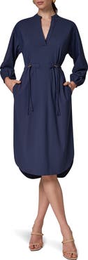 DONNA KARAN WEEKEND Split Neck Shirtdress
