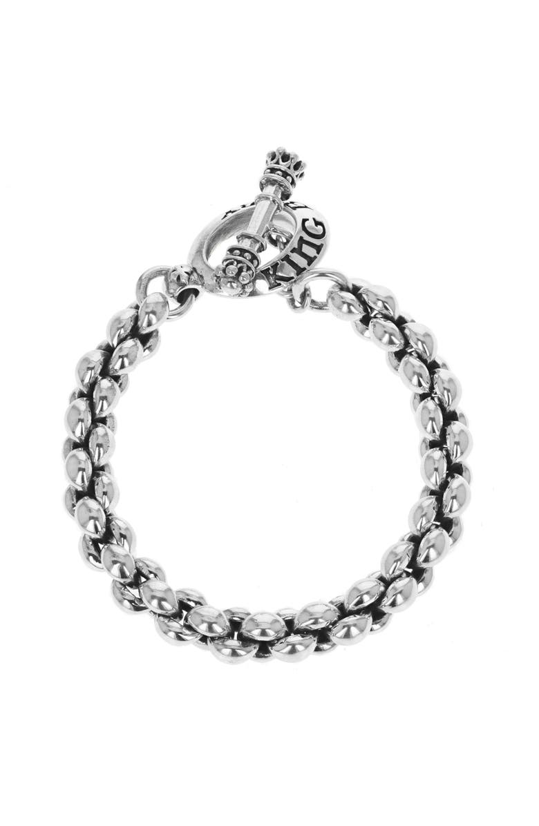 King Baby Studio Large Infinity Link Bracelet, Main, color, Silver