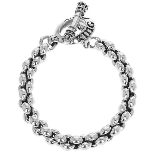 King Baby Studio Large Infinity Link Bracelet In Silver