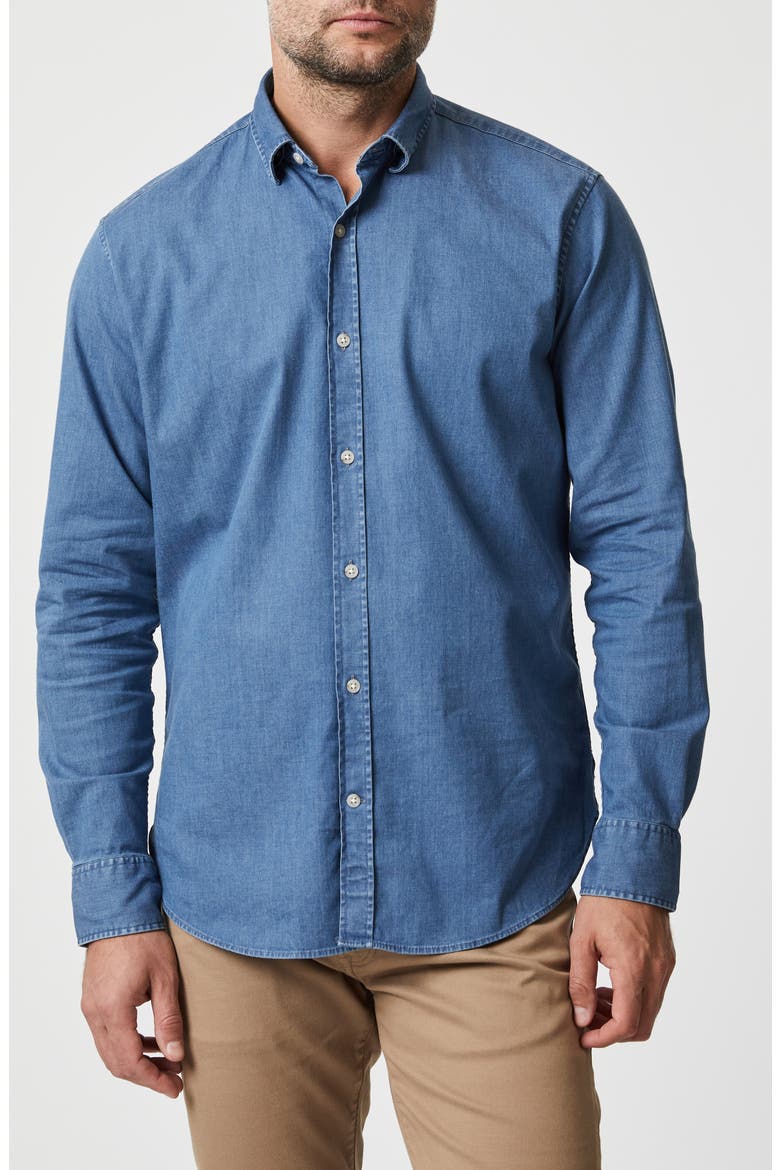 Denim Button-Up Shirt, Main, color, LIGHT