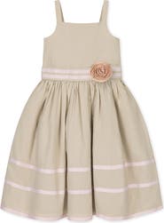 Hope & Henry Kids' Linen Cami Rosette Dress
