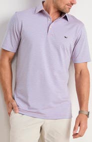vineyard vines Stripe Sankaty Short Sleeve Performance Polo
