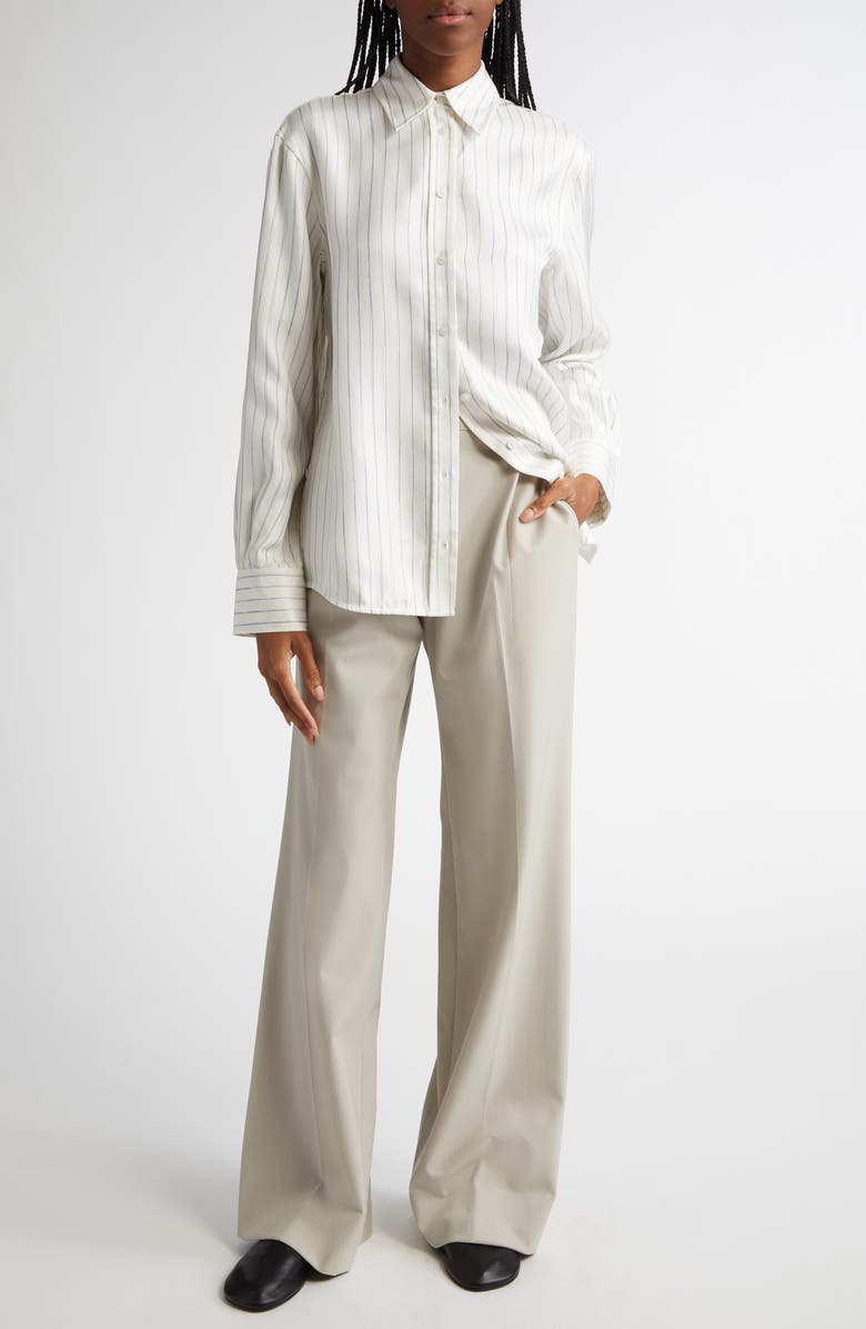 Proenza Schouler Madison Stripe Silk Twill Button-Up Shirt, Alternate, color,