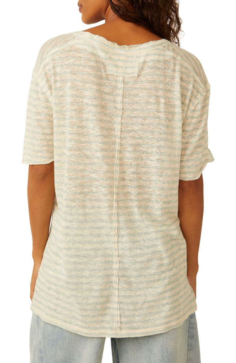Free People All I Need Stripe Linen & Cotton T-Shirt, Alternate, color,