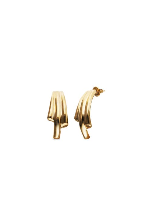 Three-Tube 18K Gold-Plated Earrings