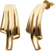 UNODE50 Three-Tube 18K Gold-Plated Earrings