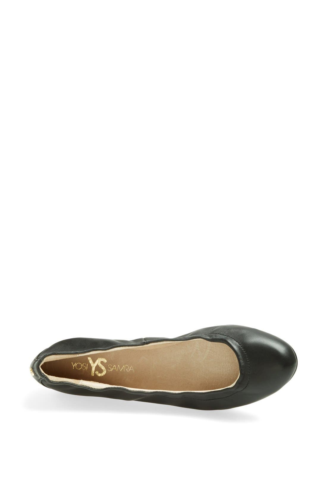 'Mirah' Leather Ballet Flat, Alternate, color, BLACK
