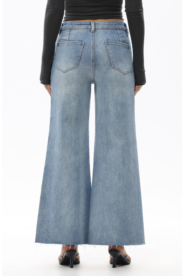 Embroidered Beaded Wide Leg Jeans, Alternate, color, LIGHT BLUE