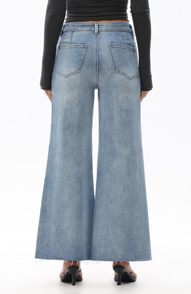 Bayeas Embroidered Beaded Wide Leg Jeans, Alternate, color, 