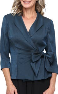 Alex Evenings Shimmer Side Tie Wrap Top