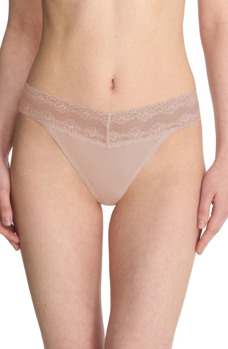 Natori Bliss Perfection One Size Thong, Main, color, Cafe