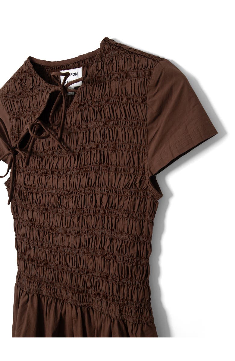 Damson Madder Ebba Cutout Detail Organic Cotton Dress, Alternate, color, Chocolate