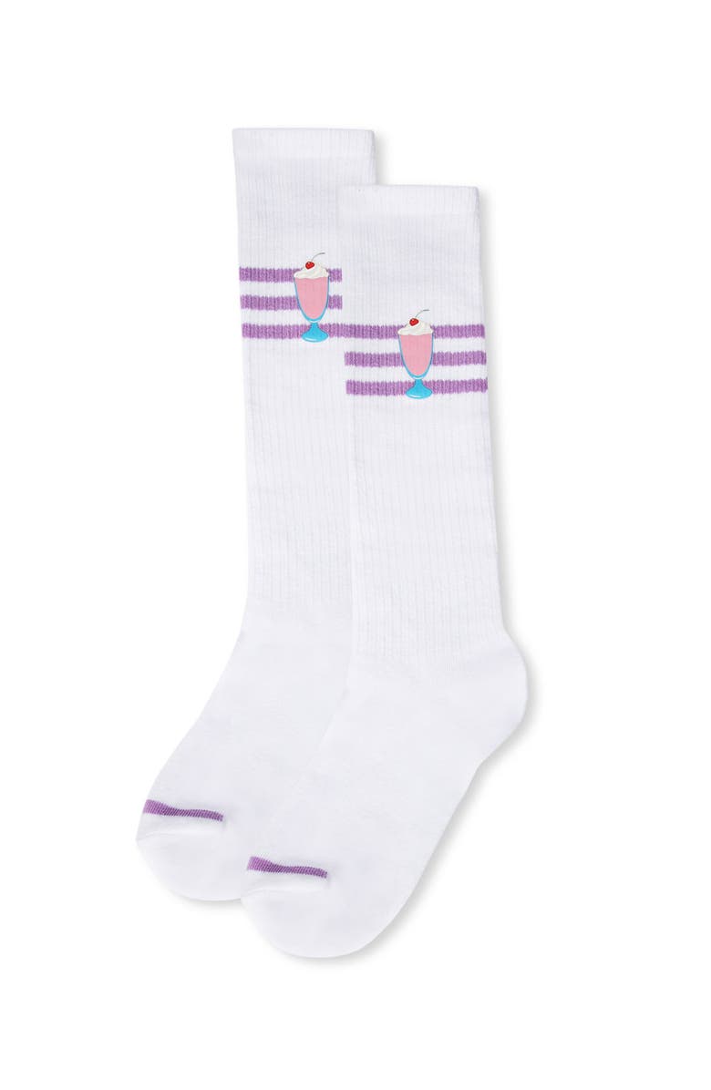 MeMoi Summer Sweets Varsity Knee High Sock, Alternate, color, Lavender
