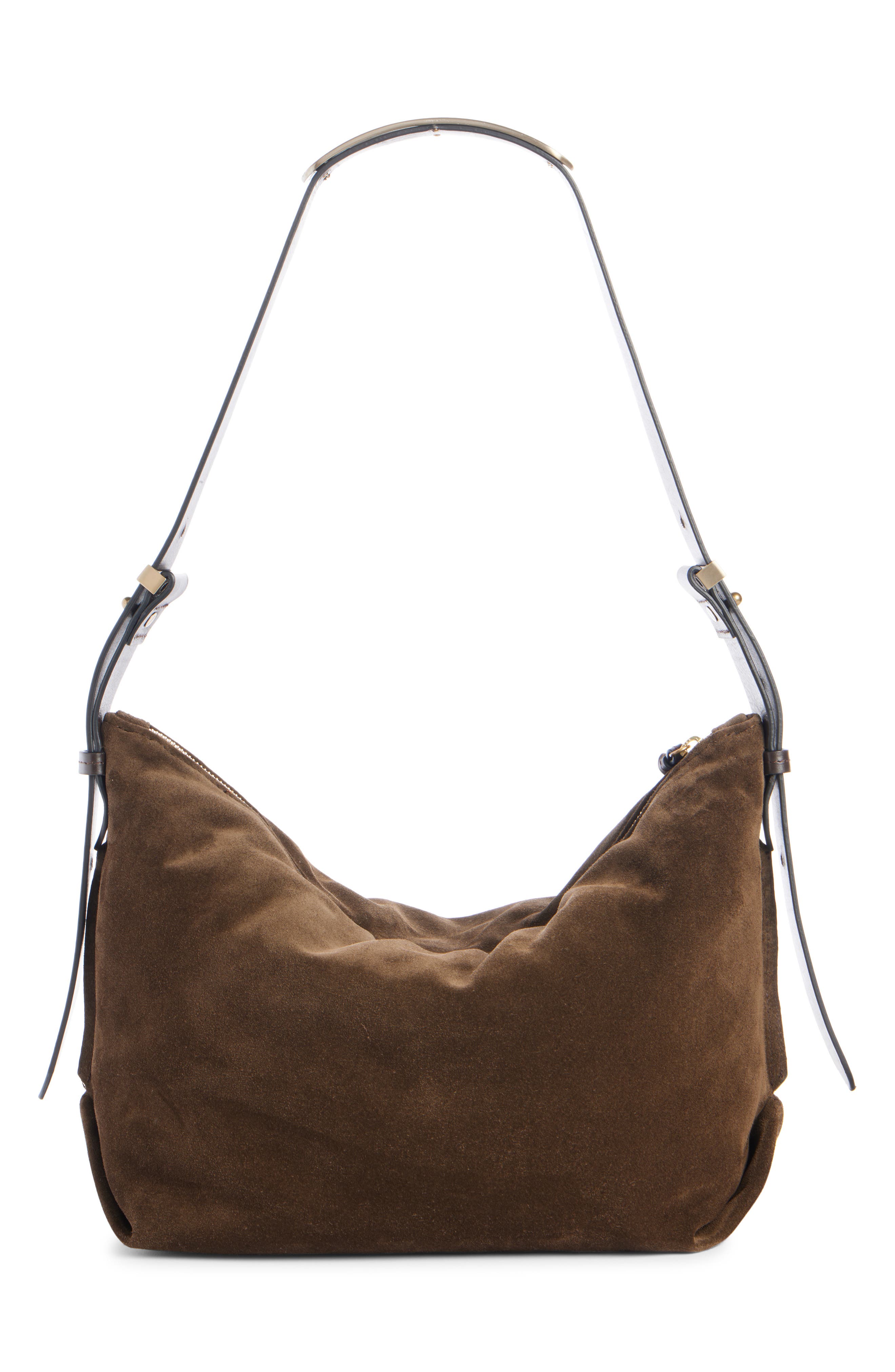 Isabel Marant Leyden Suede Hobo Bag, Alternate, color, 
