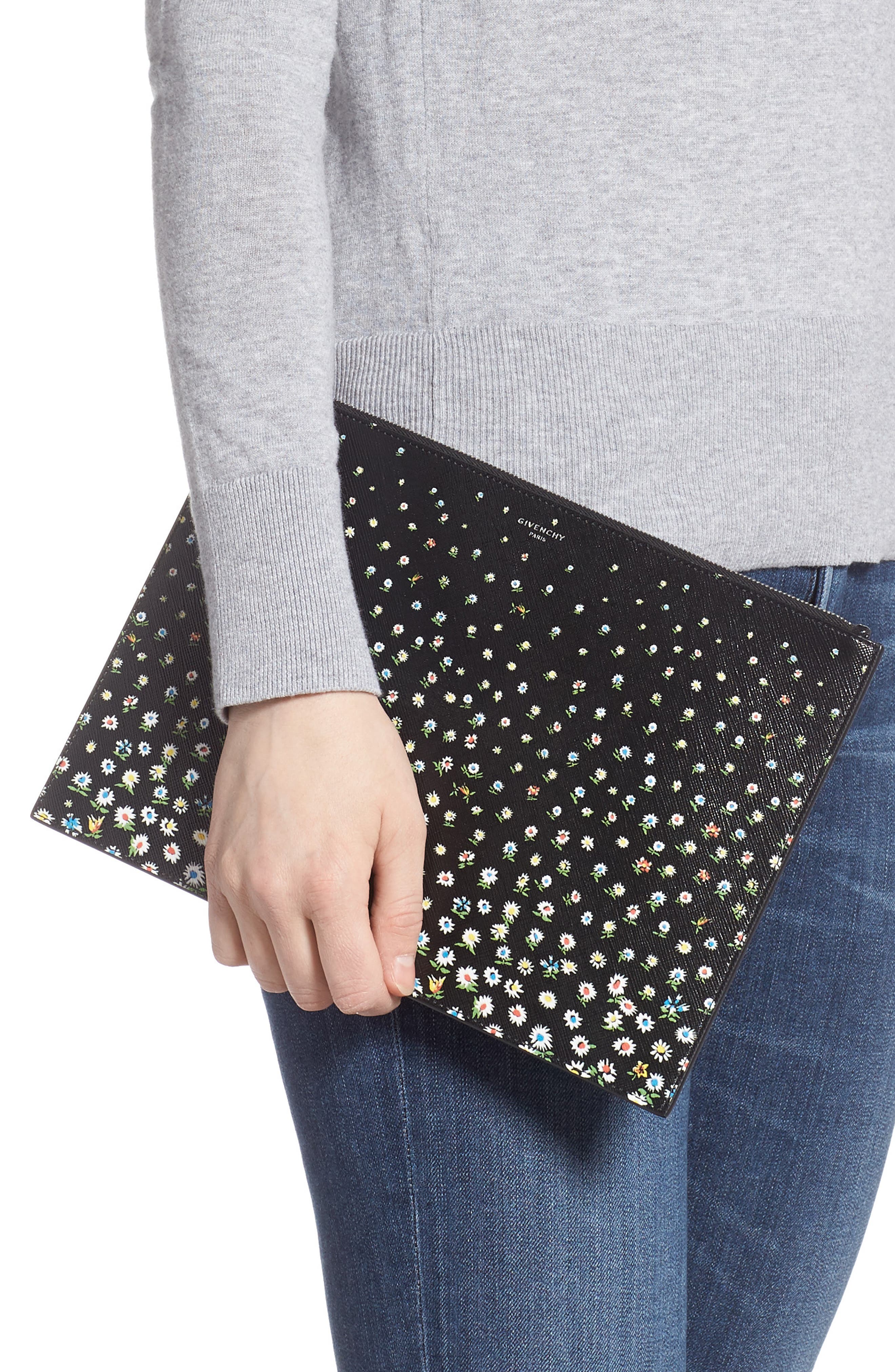 Givenchy Medium Iconic Print Coated Canvas Pouch, Alternate, color, 