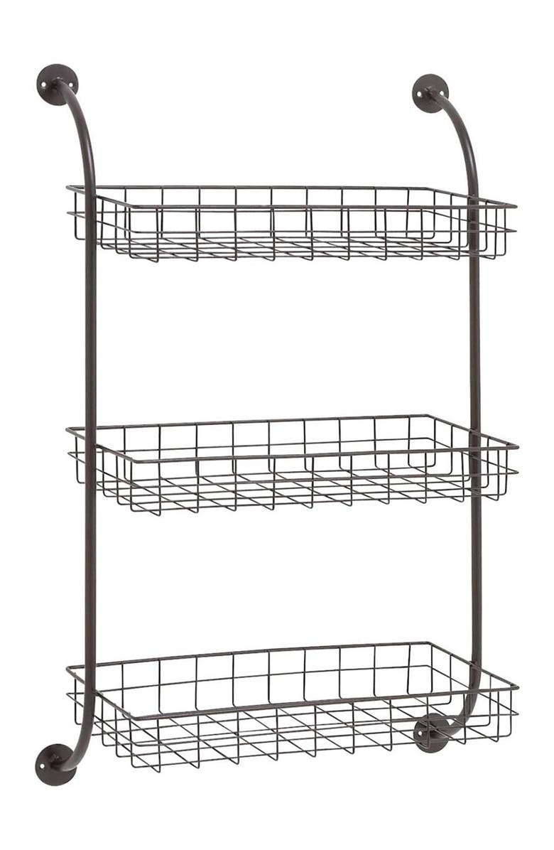 WILLOW ROW Metal Wall Storage Rack, Main, color, 