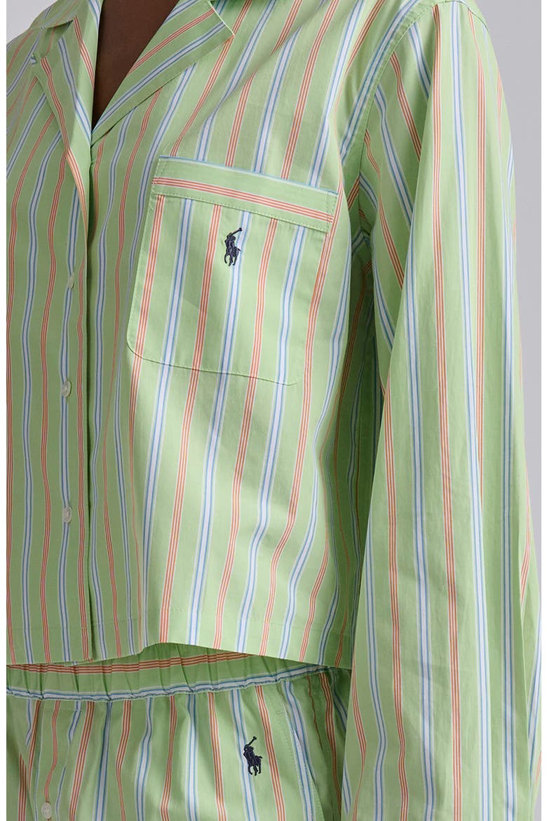 Crop Cotton Poplin Short Pajamas, Alternate, color, SUNDAY STRIPE