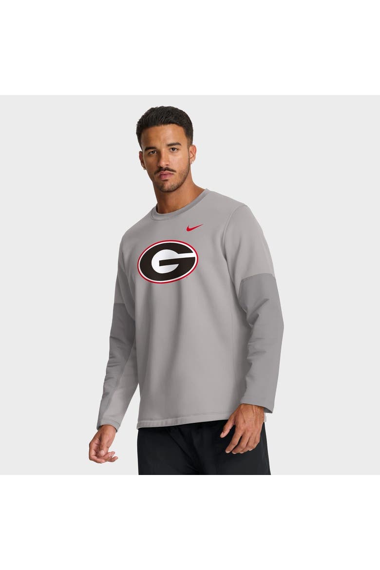 Men's Nike Gray Georgia Bulldogs 2025 Sideline Coach Performance Long Sleeve T-Shirt, Alternate, color, Gray