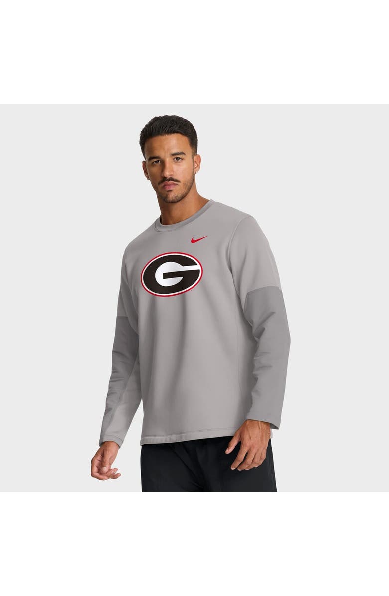 Nike Men's Nike Gray Georgia Bulldogs 2025 Sideline Coach Performance Long Sleeve T-Shirt, Alternate, color, Gray