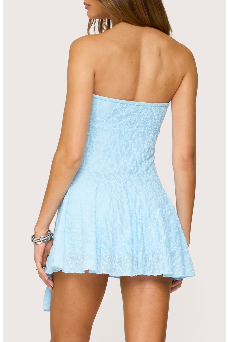 Elaia Lace Strapless Minidress, Alternate, color, LIGHT-BLUE