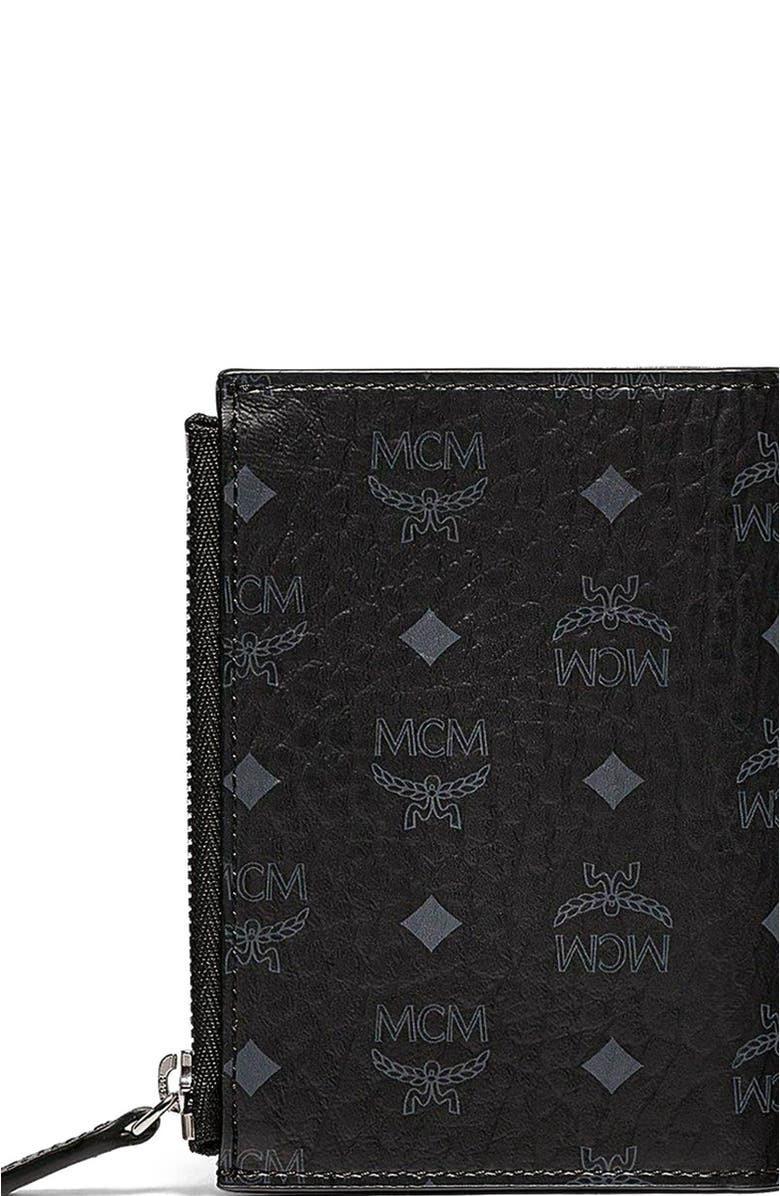 MCM Bifold Zip Card Wallet in Visetos Original, Alternate, color,