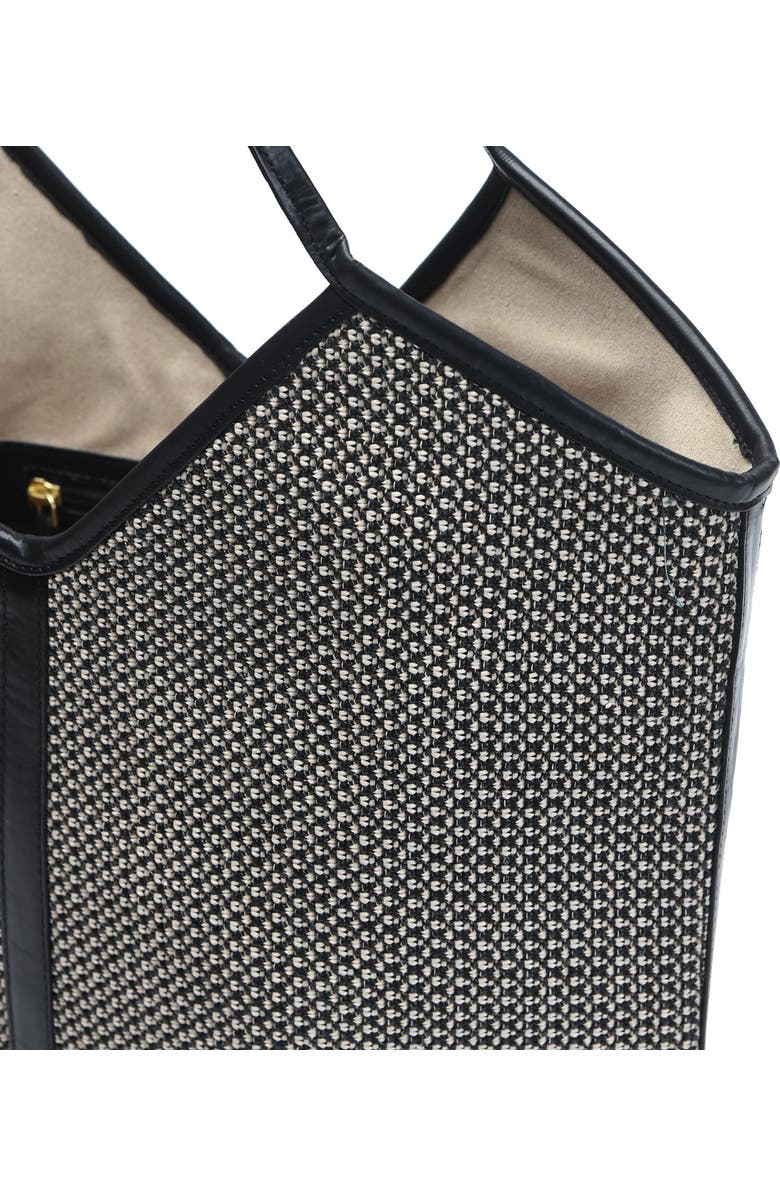 Jelavu Liliana Woven Raffia & Leather Tote Bag, Alternate, color, Black