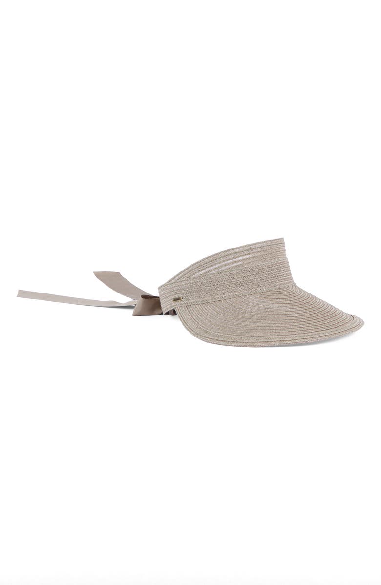 Eugenia Kim Ricky Packable Straw Visor, Main, color, Khaki
