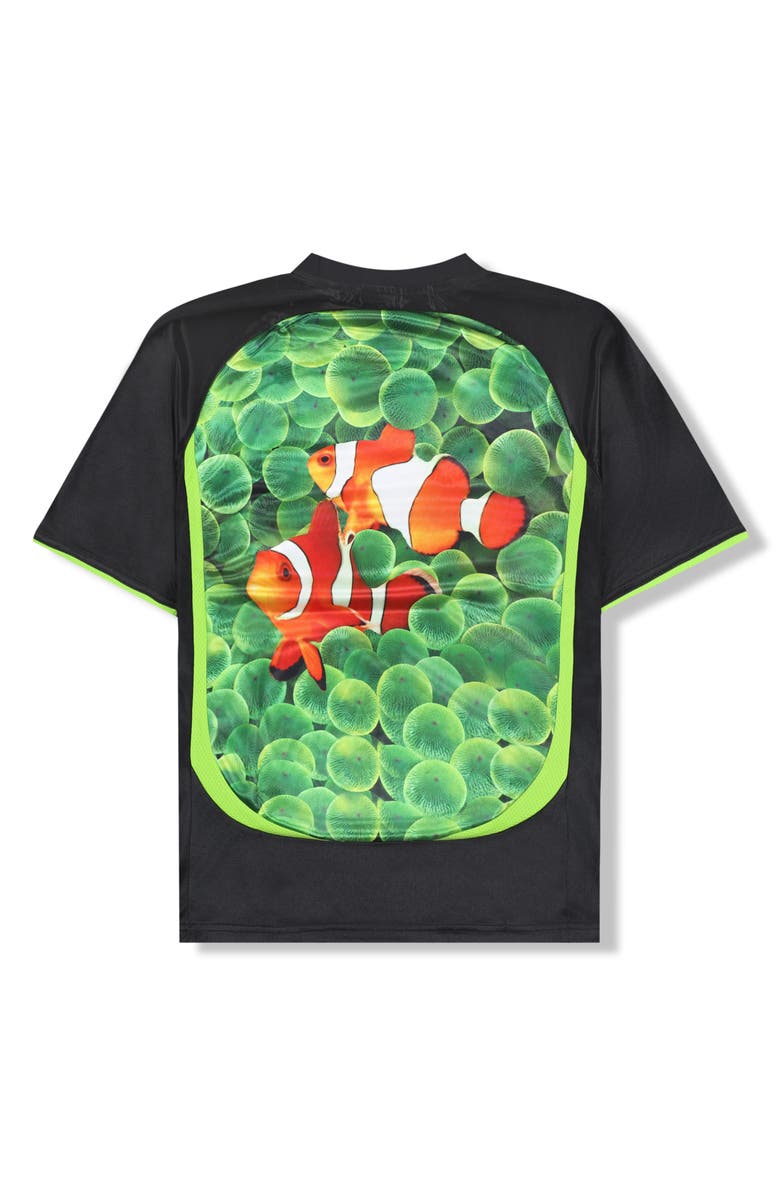 PLEASURES x Boiler Room Aqua Cotton Soccer Jersey, Alternate, color, Black