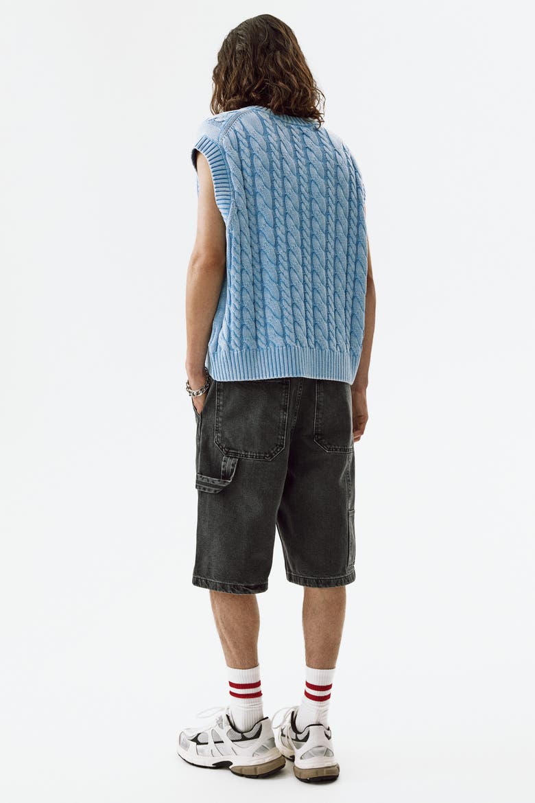 Oversized Carpenter Shorts, Alternate, color, Denim black