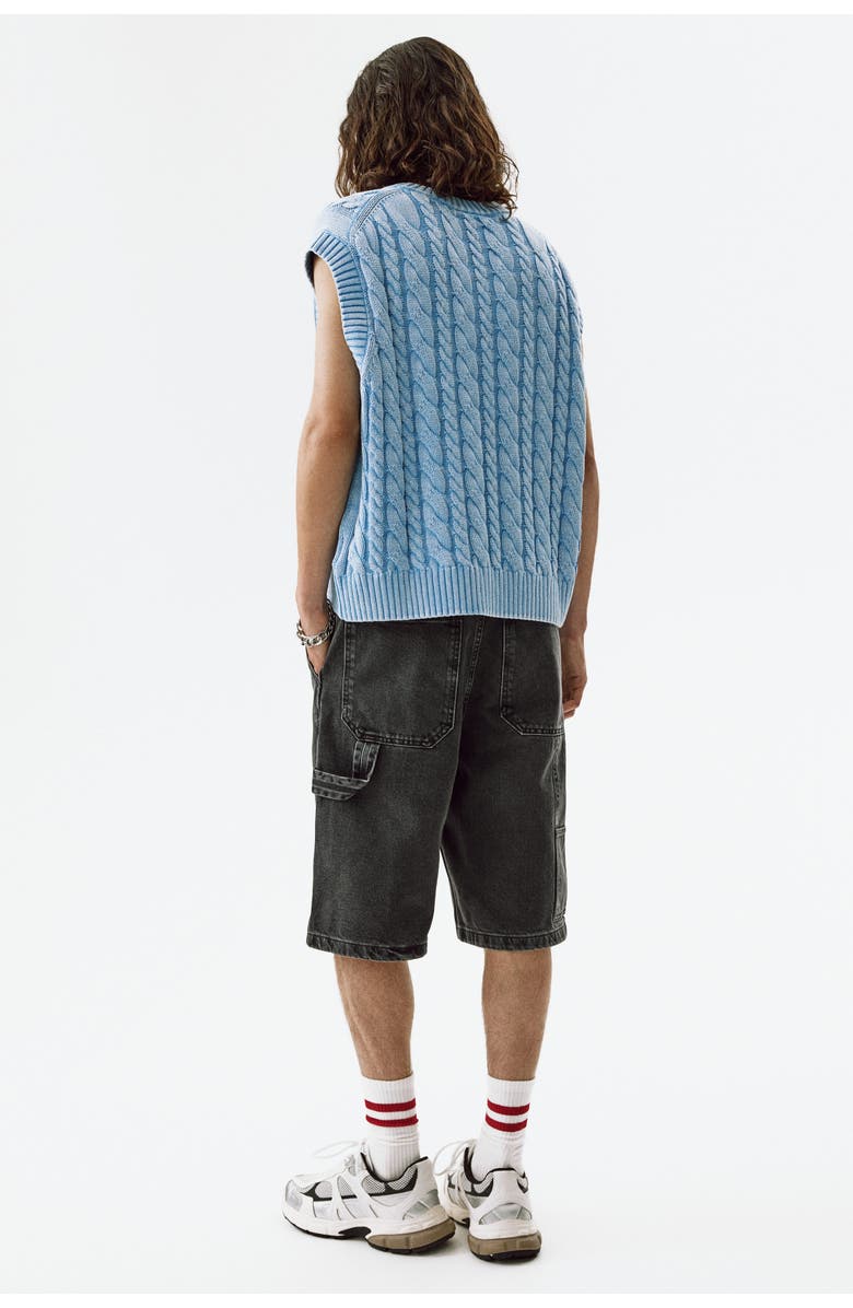H&M Oversized Fit Carpenter Shorts, Alternate, color, Denim Black