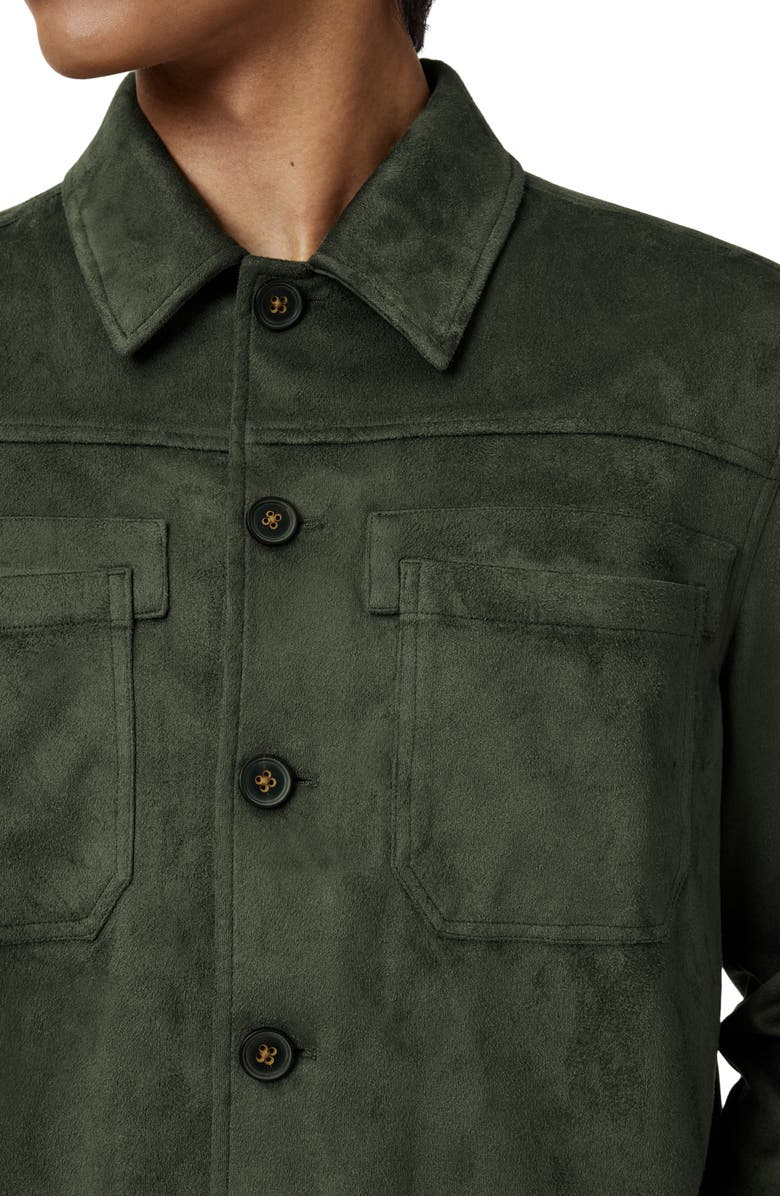 John Varvatos Mota Regular Fit Faux Suede Shirt Jacket, Alternate, color,