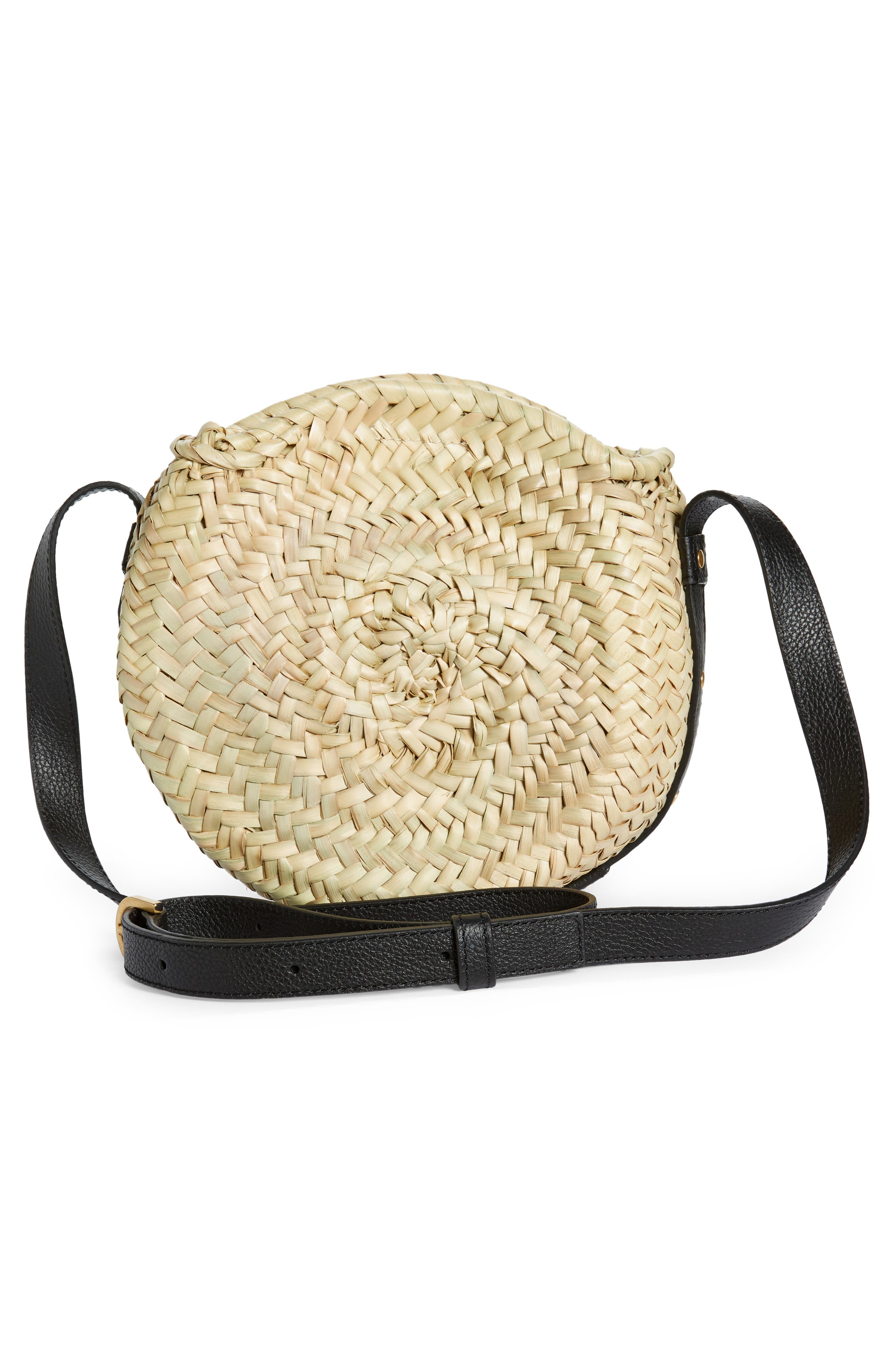 Chloé Marcie Woven Palm Round Crossbody Bag, Alternate, color, 
