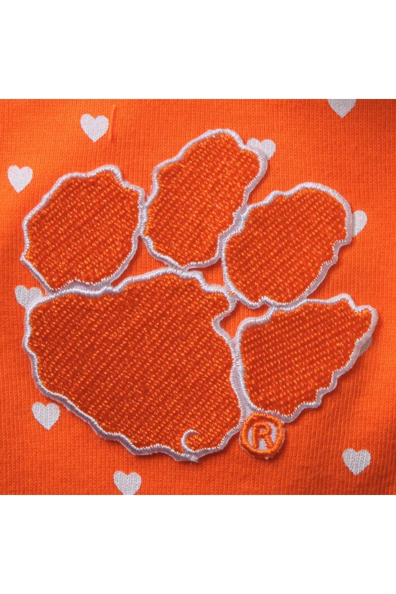 Girls Newborn & Infant Orange Clemson Tigers Hearts Bodysuit and Headband Set, Alternate, color, Orange