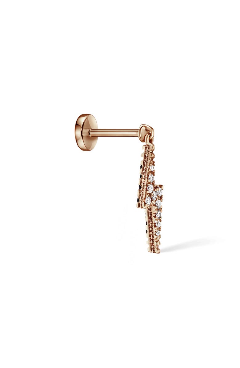 MARIA TASH Black Diamond Lightning Bolt Threader Earring, Alternate, color, Rose Gold