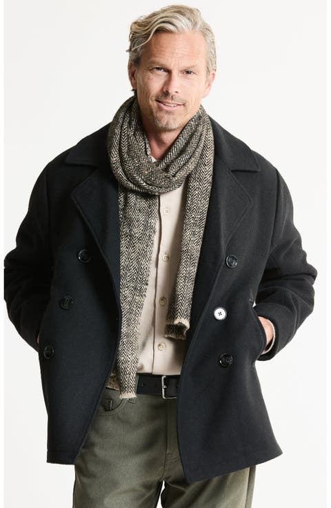 Quilted Lined Wool Blend Peacoat
