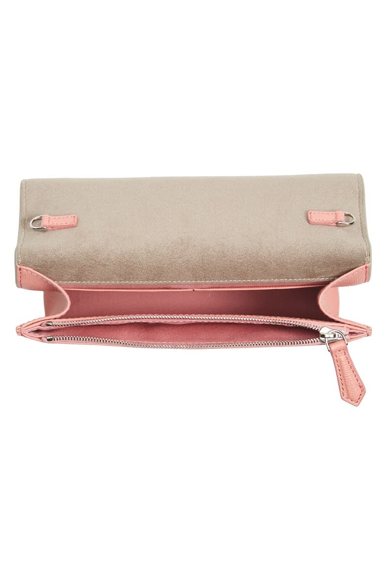 'Monster' Leather Wallet on a Chain, Alternate, color, POWDER/RIBES