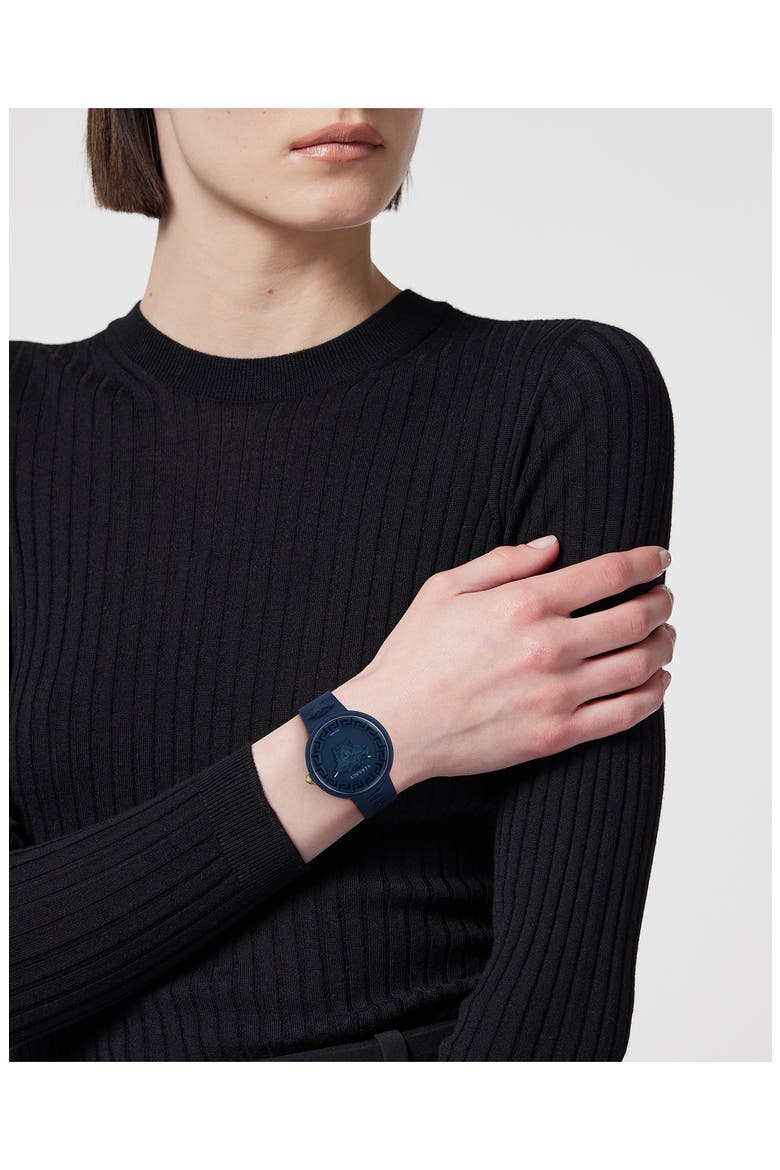 Medusa Pop Silicone Watch, 39mm, Alternate, color, NAVY