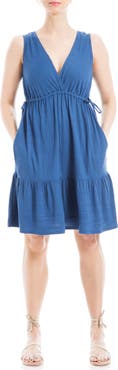 MAX STUDIO V-Neck Tiered Minidress