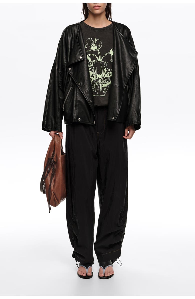 Bimba y Lola Embossed Floral Logo T-Shirt, Alternate, color, 