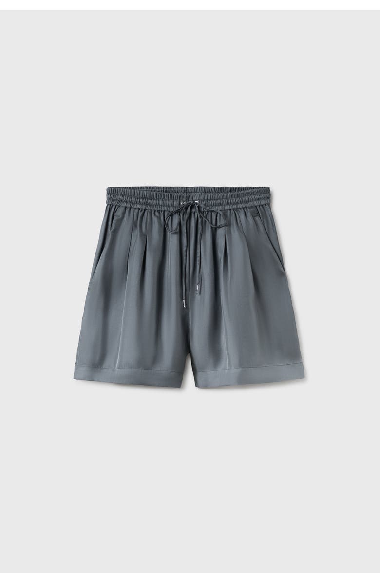 SILK LAUNDRY TWILL SLOUCH SHORTS SLATE, Main, color, Slate