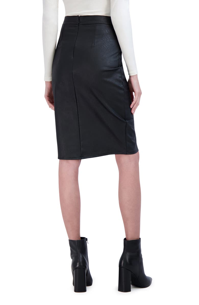 Ookie & Lala Faux Leather Midi Pencil Skirt, Alternate, color, Black