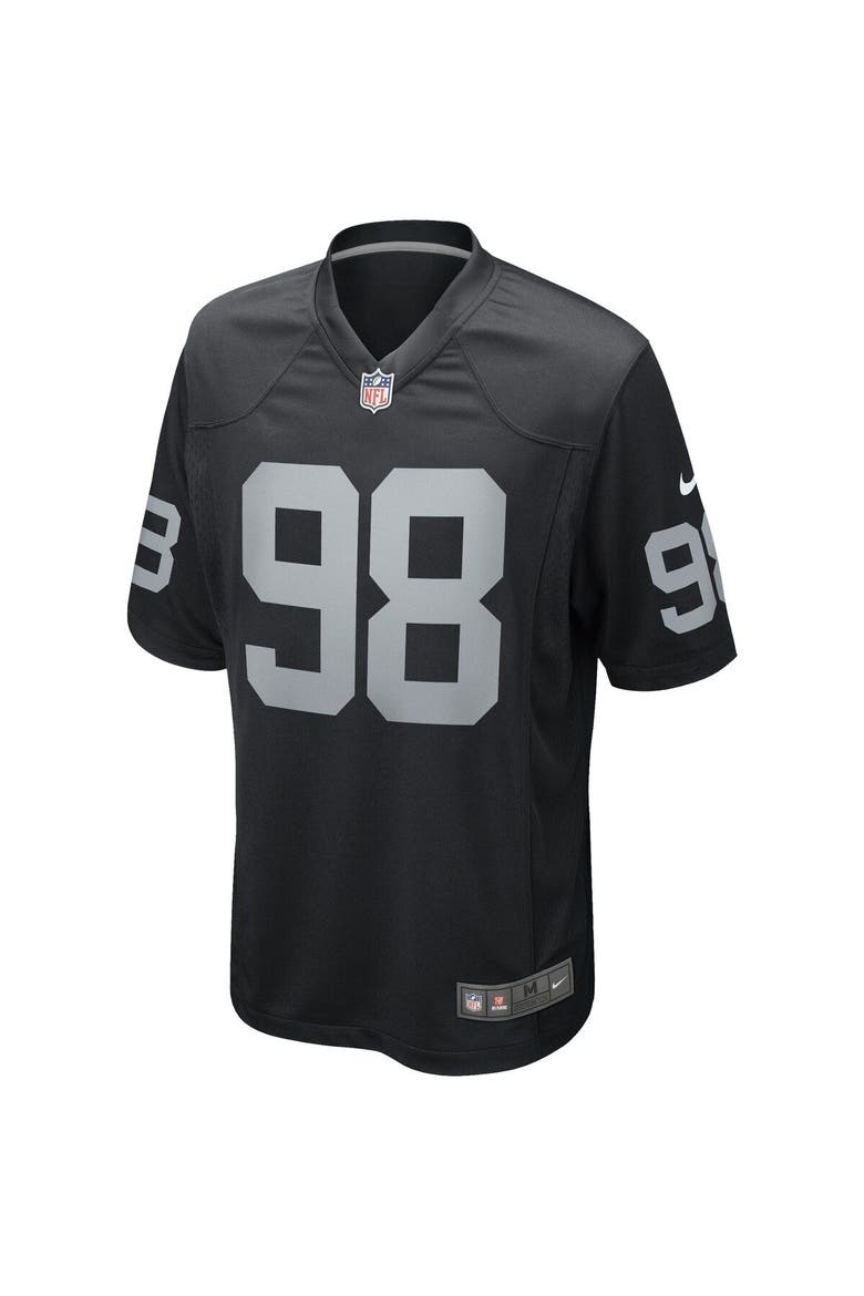 Men's Nike Maxx Crosby Black Las Vegas Raiders Game Jersey, Alternate, color, Black