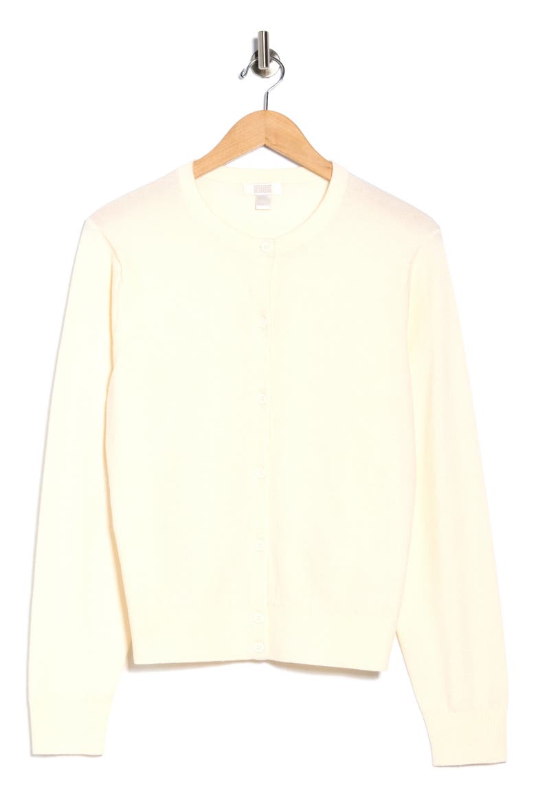 Crewneck Button Front Cardigan, Alternate, color, IVORY TOFU