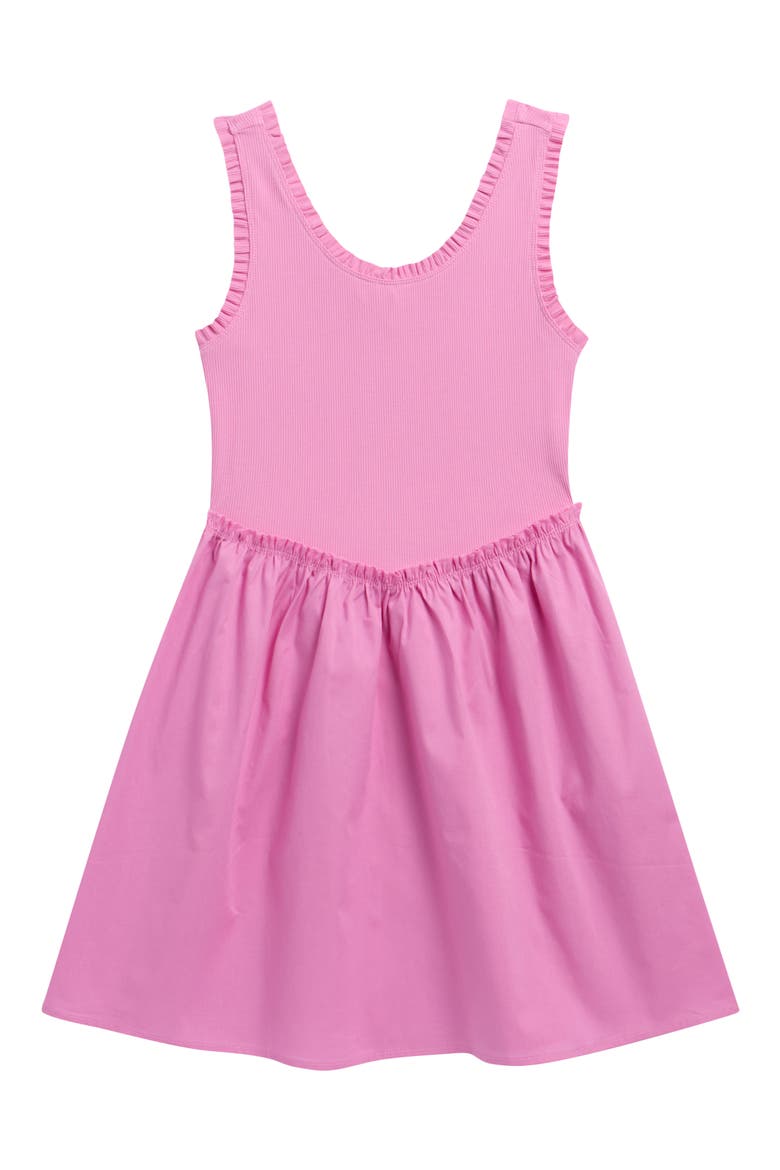 Kids' Ruffle Rib & Poplin Dress, Main, color, ORCHID