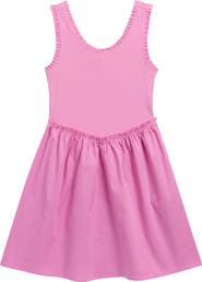 Walking on Sunshine Kids' Ruffle Rib & Poplin Dress