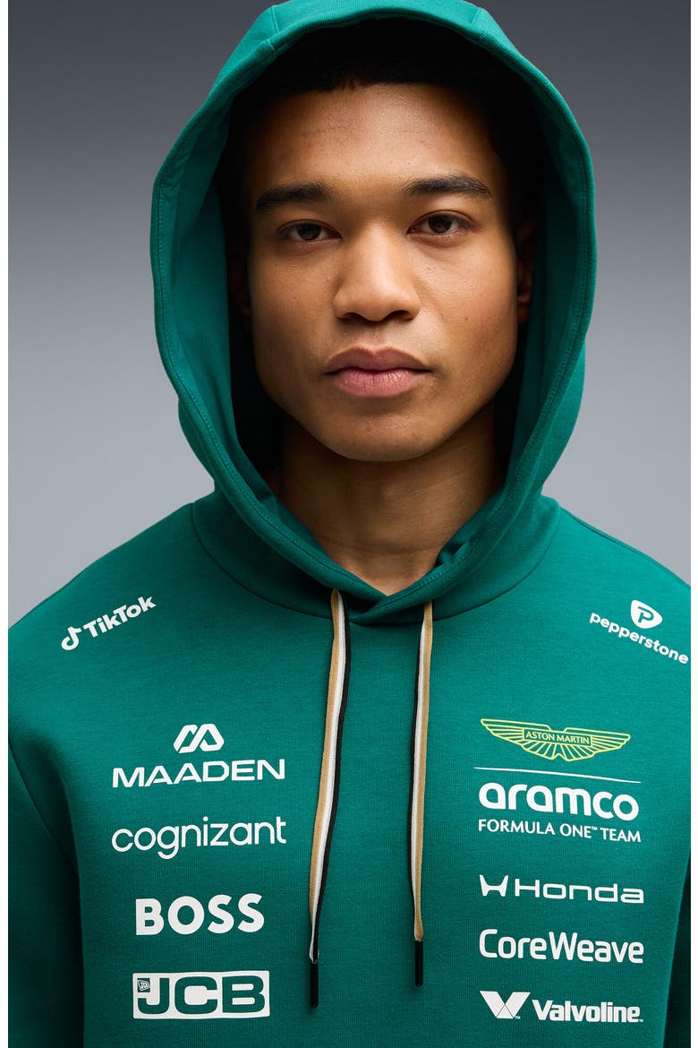 x AMF1 Replica Performance Graphic Hoodie, Alternate, color, GREEN LUX